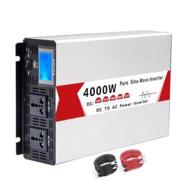 Imagem de Conversor de inversor de energia do carro 4000W Watt DC 12V-72V para CA 110V/220V Carregadores de carros portáteis equipados com o carregador de onda senoidal de tela pura LCD,Dc 72v,AC 220V 60Hz