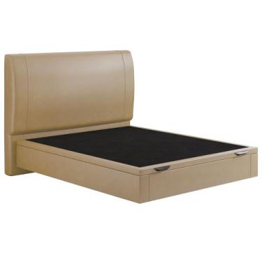 Imagem de Cama Casal Baú Flutuante Com Cabeceira 140cm Spazio S04 material sinté