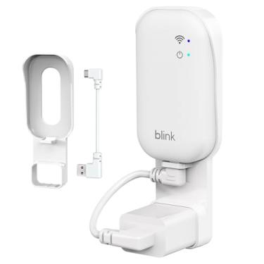 Imagem de Suporte de parede de tomada para núcleo de módulo de sincronização - sem fios bagunçados - sem perfuração Blink Sync Suporte de montagem para câmera de segurança Blink, interna/externa, com cabo USB