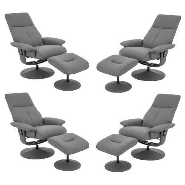 Imagem de Kit 4 Poltronas de Massagem Arizona Giratória com Apoio de Pés e Recli
