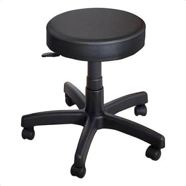 Imagem de Cadeira Mocho Banqueta Giratório Regulagem Pistão Gás Preto - For-Ty S