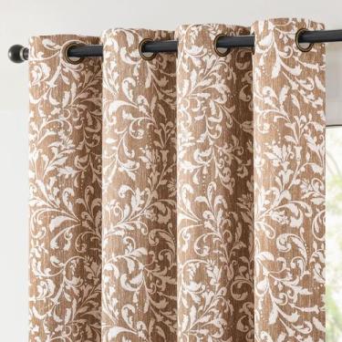 Imagem de Cortinas Blackout Jinchan Warm Taupe Scroll Floral 229cm