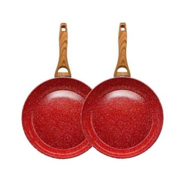 Imagem de Kit 2 Frigideiras Nano Cerâmica Marmorizada Sem Óleo 22Cm. - DURALAR