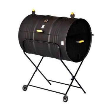 Imagem de Churrasqueira Termômetro A Bafo Tambor Suporte E Rodas 200l. - SANTA E