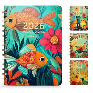 Imagem de Agenda acadêmica 2026, janeiro de 2026 a dezembro de 2026 Happy Planner, livro de planejamento de calendário semanal e mensal A5 (16 cm x 21,6 cm), livro de agenda diária de capa dura com abas