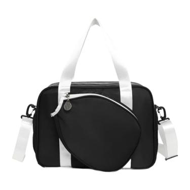 Imagem de Pegciuho Bolsa de Tênis Bolsa de Pickleball Bolsa Esportiva Bolsa de Badminton Bolsa de Ombro Feminina Bolsa de Armazenamento Oxford Multifuncional Adequada Pa, Preto