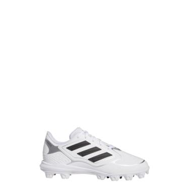 Imagem de Adidas Chuteira unissex infantil Purehustle 3 moldadas, Branco nuvem, preto/prata metálico, 13 Little Kid