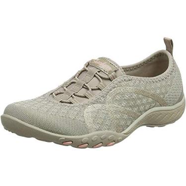 Imagem de Skechers Relaxed Fit Breathe Easy Fortune Knit Womens Bungee Sneakers Taupe 8.5