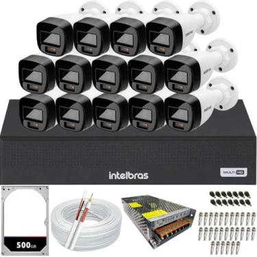 Imagem de Kit 14 Câmeras 1220B Full Color Intelbras Dvr Mhdx 16 canais HD 500GB 