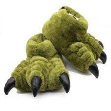 Imagem de Pantufa 3D - Pata T-REX verde