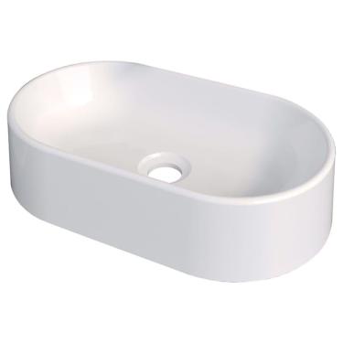 Imagem de Cuba De Apoio Para Banheiro Em Mármore Sintético Nimbus Branco - Cozimax Cuba Sintetica Nimbus Branca