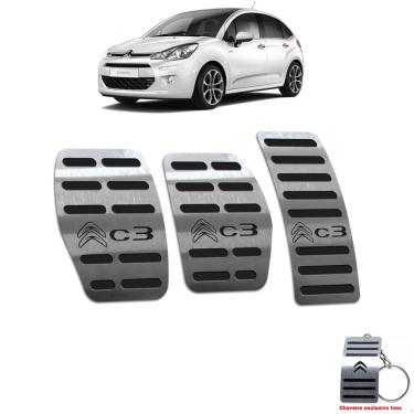 Imagem de Pedaleira Manual Citroen C3 2013 Até 2020 Aço Inox Preto