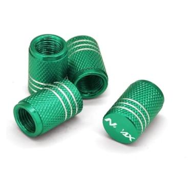 Imagem de Tampas de haste de válvula de pneu de roda de alumínio CNC Capas herméticas acessórios de motocicleta compatíveis com Y&AMAHA NMAX 155 125 NMAX155 NMAX125 NMAX150 (verde 2 pares)