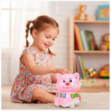 Imagem de Gatinho Rosa Bate Volta Interativo Luz Som Criança Brinquedo
