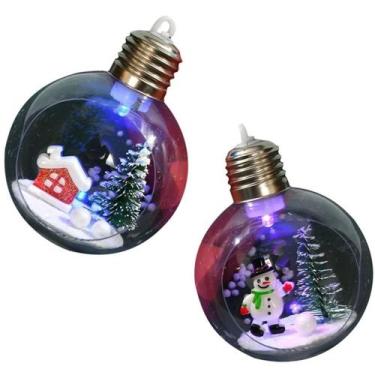 Imagem de Conjunto Decorativo de 2 Bolas de Natal com LED - Efeito Piscante para