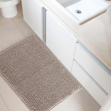 Imagem de Tapete Banheiro 40x60 Antiderrapante Bolinha Microfibra Macarrão