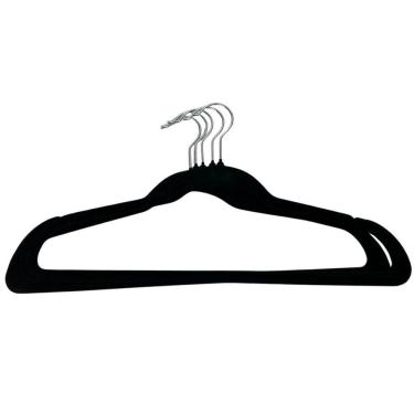 Imagem de Kit 5 Cabides Preto Aveludados Para Guarda Roupas