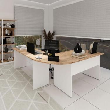 Imagem de Mesa L Diretor Escritório 1,20m x 1,20m Pé Painel F5 Office - F5 Offic