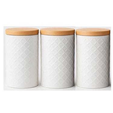 Imagem de Kit Latas Organizadoras Decorativa 3 Potes Porta Mantimentos - AMIGOLD