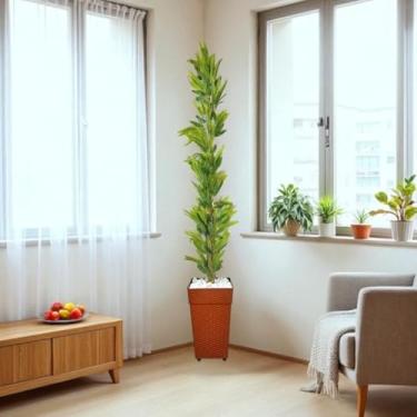 Imagem de Planta Artificial Bambu Mosso Da Sorte, com Vaso Grande Decorativo, 1,40 Metro, DecoraçãO Enfeite Sala Casa(Vaso Marrom Telha)