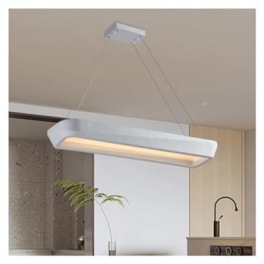 Imagem de Luminária pendente retangular minimalista para sala de jantar, luminária para bar, café, quarto, estilo creme francês, luminárias pendentes para sala de jantar, lustres
