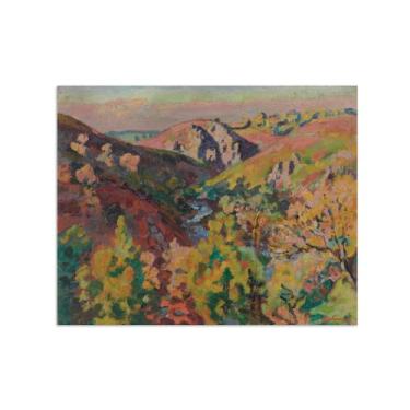 Imagem de Armand Guillaumin Famoso Arte de Parede Pôster-Impressões em Tela para sala de estar-Reprodução pinturas(Vale Sedelle) 60x80cm Sem Moldura