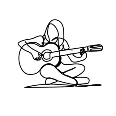 Imagem de Decoração de parede feminina de metal para guitarra | 89 cm x 53 cm x 0,05 cm feminino com tema de guitarra artesanal decoração de parede de metal | Decorações de parede para casa cozinha e sala de