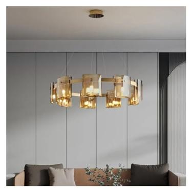 Imagem de Lustre de cristal escandinavo LED dourado preto compatível com quarto sala de estar hall luminária pendente decoração de casa luminária de interior luminária de lustre