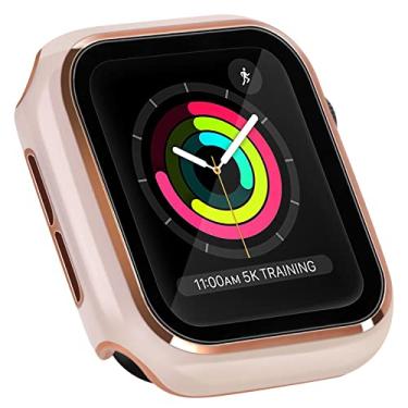 Imagem de ORIbox Capa rígida de policarbonato com película de vidro temperado compatível com Apple Watch Series 3 e Apple Watch Series 2, cobertura total, capa protetora ultrafina HD