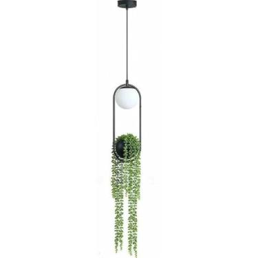 Imagem de WLHAZMWY Candeeiro pendente moderno de LED lâmpadas suspensas de plantas lâmpada de jantar de flores compatível com sala de estar interna bar casa (com planta)