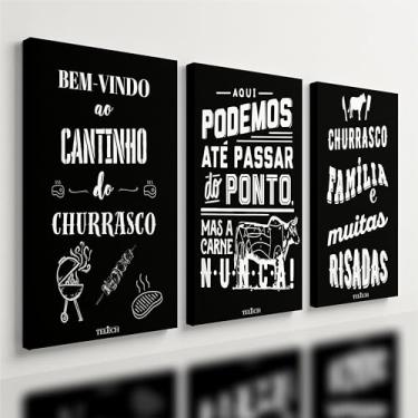 Imagem de Kit 3 Quadro Decorativo Churrasco Área De Churrasqueira (40x28cm)
