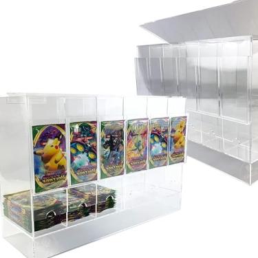 Imagem de EVORETRO Caixa de exibição TCG de acrílico com 6 compartimentos – Dispensador de cartão e dispensador de pacote de cartas compatível com Pokémon, MTG, Lorcana, Yu-Gi-Oh, uma peça