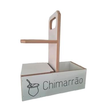 Imagem de Suporte Chimarrão MDF Branco Personalizado  Cuia, Garrafa e Caixa para