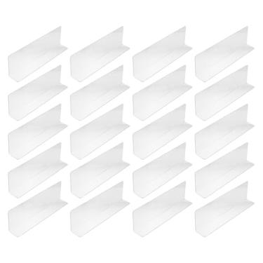 Imagem de Zerodeko Divisórias de prateleira de plástico, 20 peças separadoras em forma de L firmes, prateleiras de ripa para supermercado doméstico