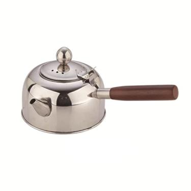 Imagem de Bule de chá solto moderno de aço inoxidável, conjunto de chá doméstico, bule de indução, panela com alça lateral, panela de fundo plano, chaleira de chá Kung Fu, bule multifuncional (A, pequeno)