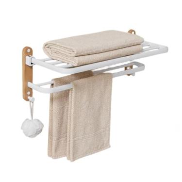 Imagem de Conjuntos de ferragens de banheiro, toalheiro, suporte de papel, barra de toalha, gancho, prateleira, acessórios de banheiro, kit branco, barra dupla de 50 cm (rack de coruja 50 cm)