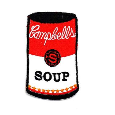 Imagem de Campbell's Soup Can Tomate Vegetariano Desenho Vegetariano Infantil Patch Clothes Bag Camiseta Jeans Biker Emblema Applique Ferro on/Costurado em Patch