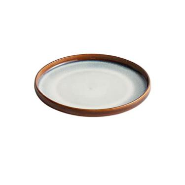 Imagem de ZYHSIJOBAS Tigelas de macarrão, pratos de aperitivos, prato de confeitaria, prato de sobremesa, tigela de salada, prato de servir, prato de cerâmica, prato plano para massa, bife, prato plano