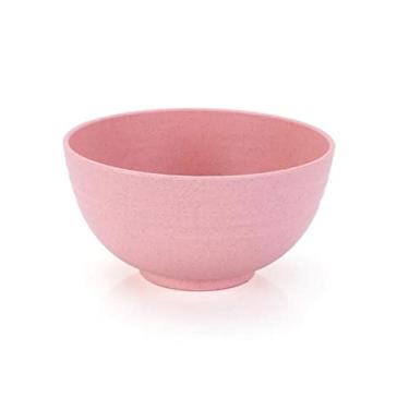 Imagem de WYUYIWH Tigela 1 peça conjunto de louça doméstico reutilizável portátil colher de garfo copo salada tigela de sopa prato cozinha conjunto de utensílios de mesa (cor: rosa)