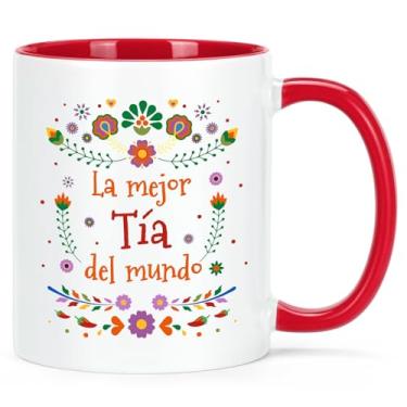 Imagem de Cabtnca Tia Gifts, caneca de café La Mejor Tia Del Mundo, presentes de Natal para tia, presente de aniversário do dia das mães em espanhol da sobrinha, 325 ml