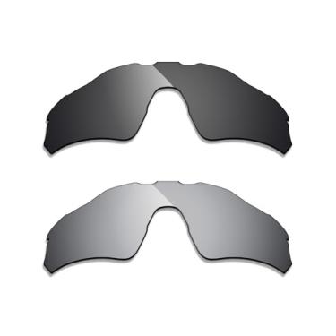 Imagem de Alphax 2 pares de lentes polarizadas de substituição para óculos de sol Oakley Radar EV S Path OO9510 - preto + titânio