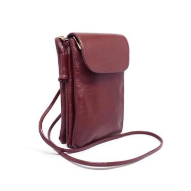 Imagem de Bolsa Dani Feminina a Tiracolo em Couro Legítimo Marsala