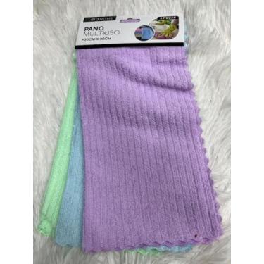 Imagem de Kit com 3 panos multiuso em microfibra med 30x30 cm uso geral - bijopr