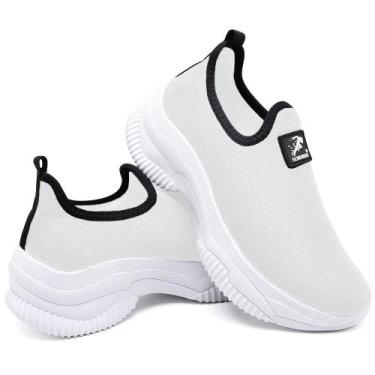 Imagem de Tenis Feminino Esportivo Confortavel e Macio Novidade - REF, Branco, 3