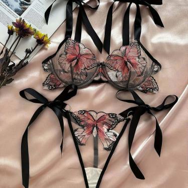 Imagem de Conjunto de Lingerie Borboleta Sutiâ e Calcinha Sexy ElaShopp