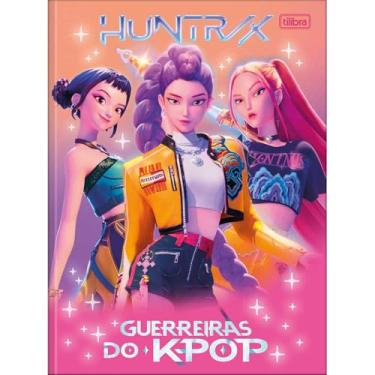 Imagem de Tilibra - Caderno Brochura Universitário Guerreiras do K-Pop 80 Folhas - Capa Laranja E Rosa 3 Meninas