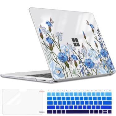 Imagem de LCMOCICO Capa compatível com laptop Microsoft Surface de 13,8 polegadas 7ª edição 2024 (modelo 2036), capa rígida de plástico com padrão impresso para Surface Laptop de 13,8 polegadas 2024, flores