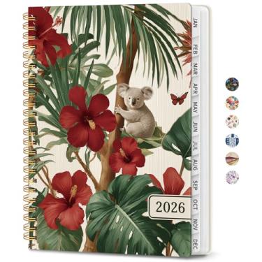 Imagem de Agenda 2026 – Agenda semanal e mensal, janeiro de 2026 a dezembro de 2026, agenda de calendário 2026 com encadernação em espiral, bolso interno, perfeito para material escolar de escritório em casa