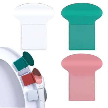 Imagem de Conjunto de 6 peças de alça de elevação de assento de vaso sanitário com adesivos adesivos, levantador de assento de vaso sanitário com adesivos de assento de vaso sanitário, suporte de elevação