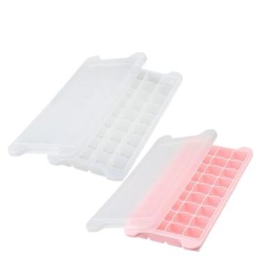 Imagem de Forma de Gelo - Empilhável e Compacta para Melhor Organização(Kit 2, Branco + Rosa)